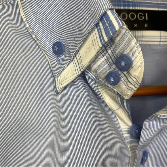 Coogi Luxe Dress Shirt Light Blue Contrast Cuffs & Collar Men’s Medium (15.5/16) - Picture 4 of 15